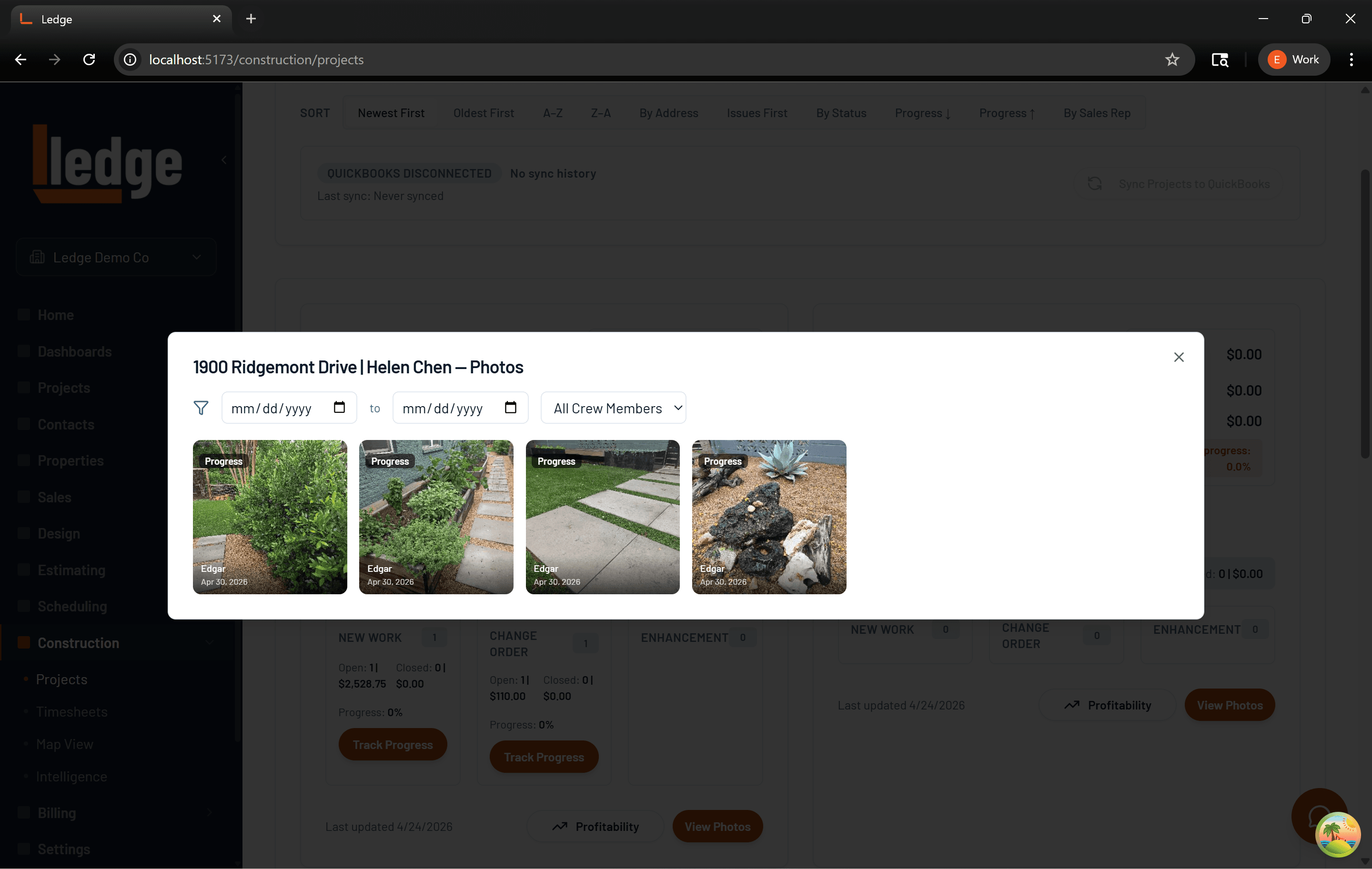 Handle issues and change orders