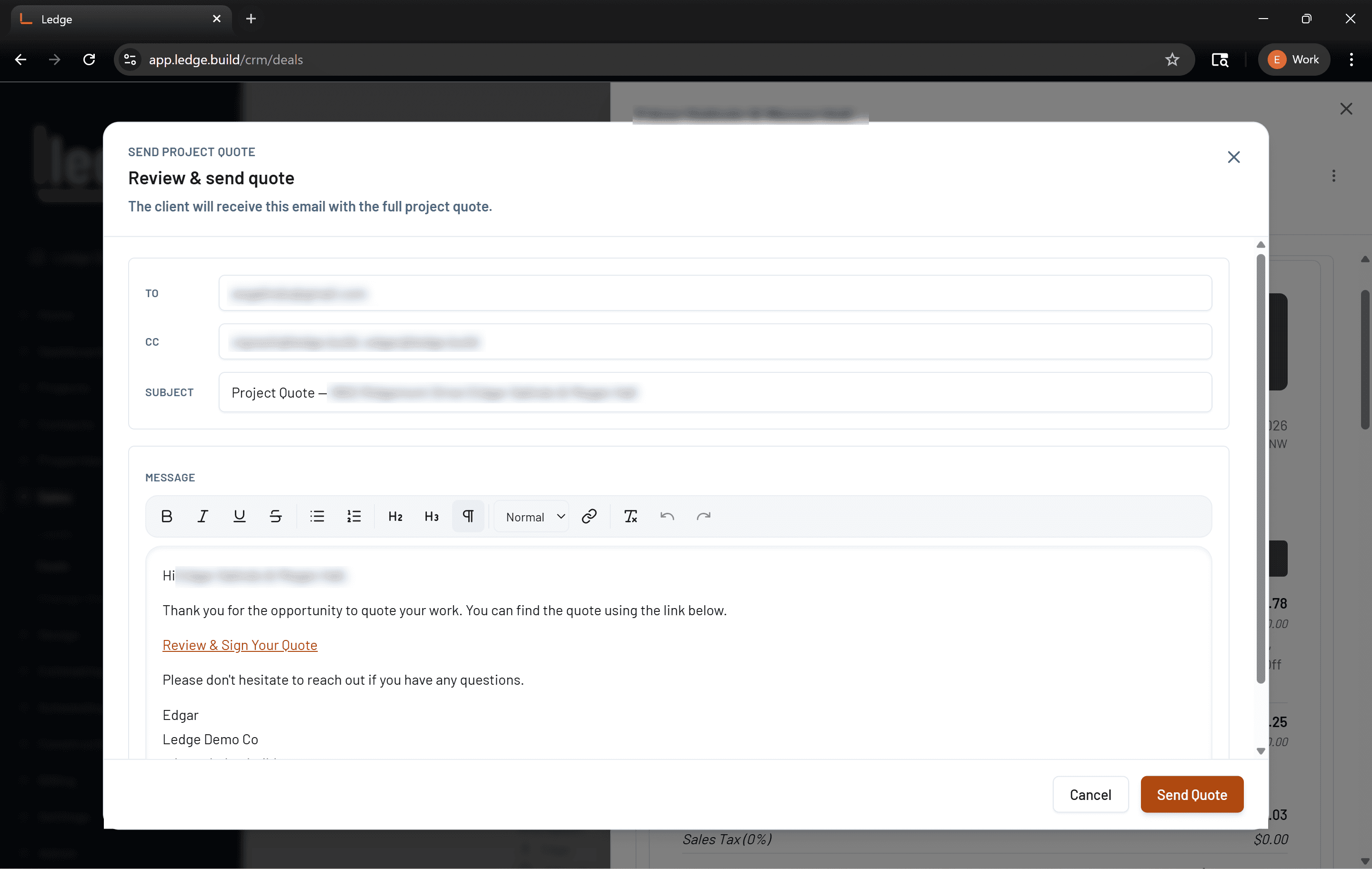 Send via your company Gmail