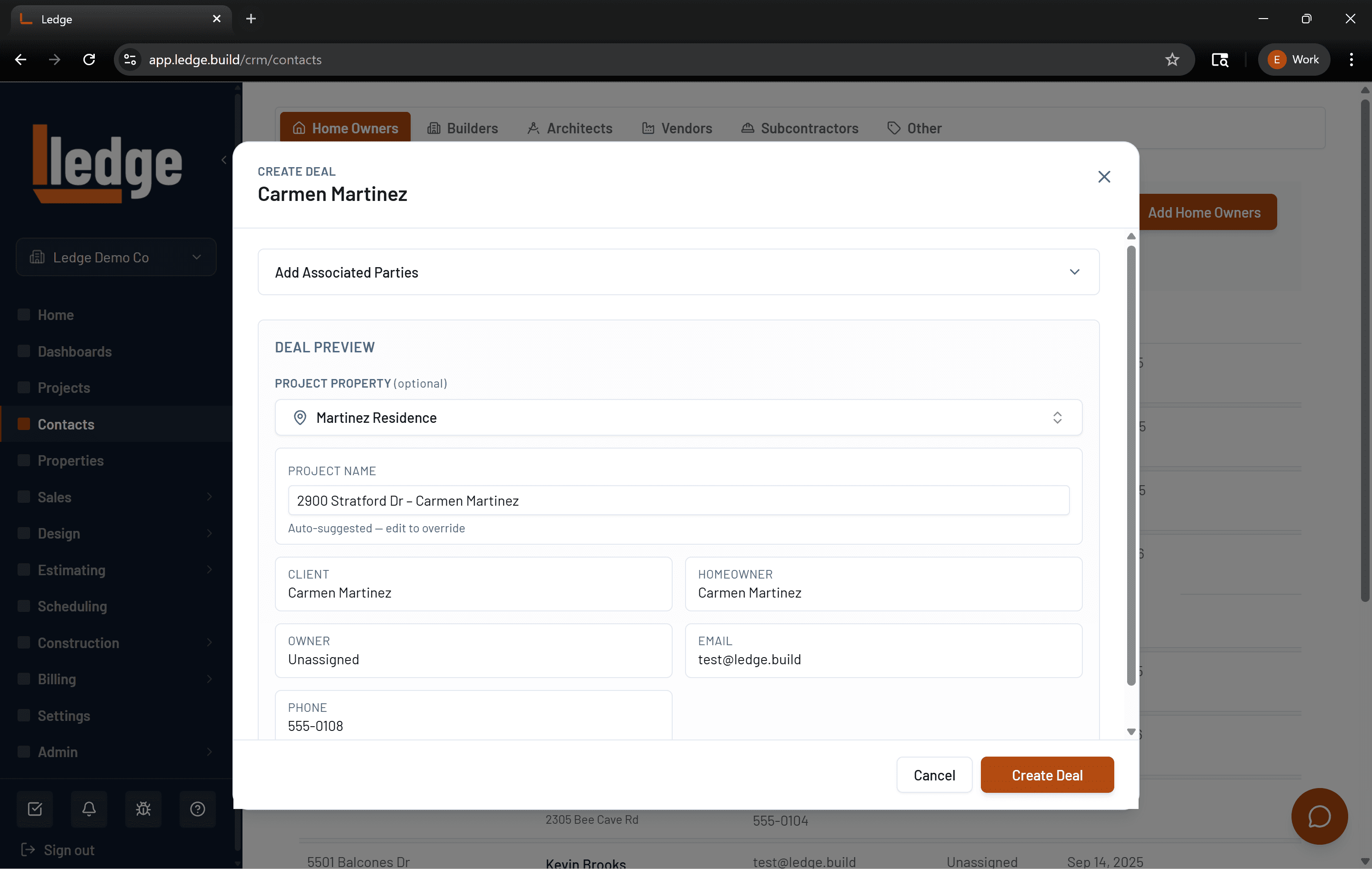 Deal is created from the CRM