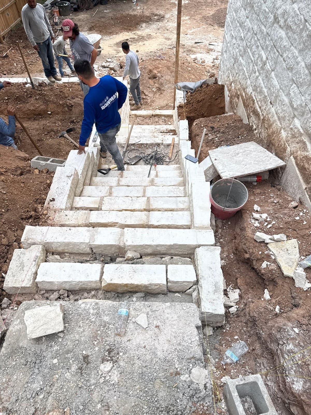 Stair cost estimating worksheet showing per-step cost by material type and riser height
