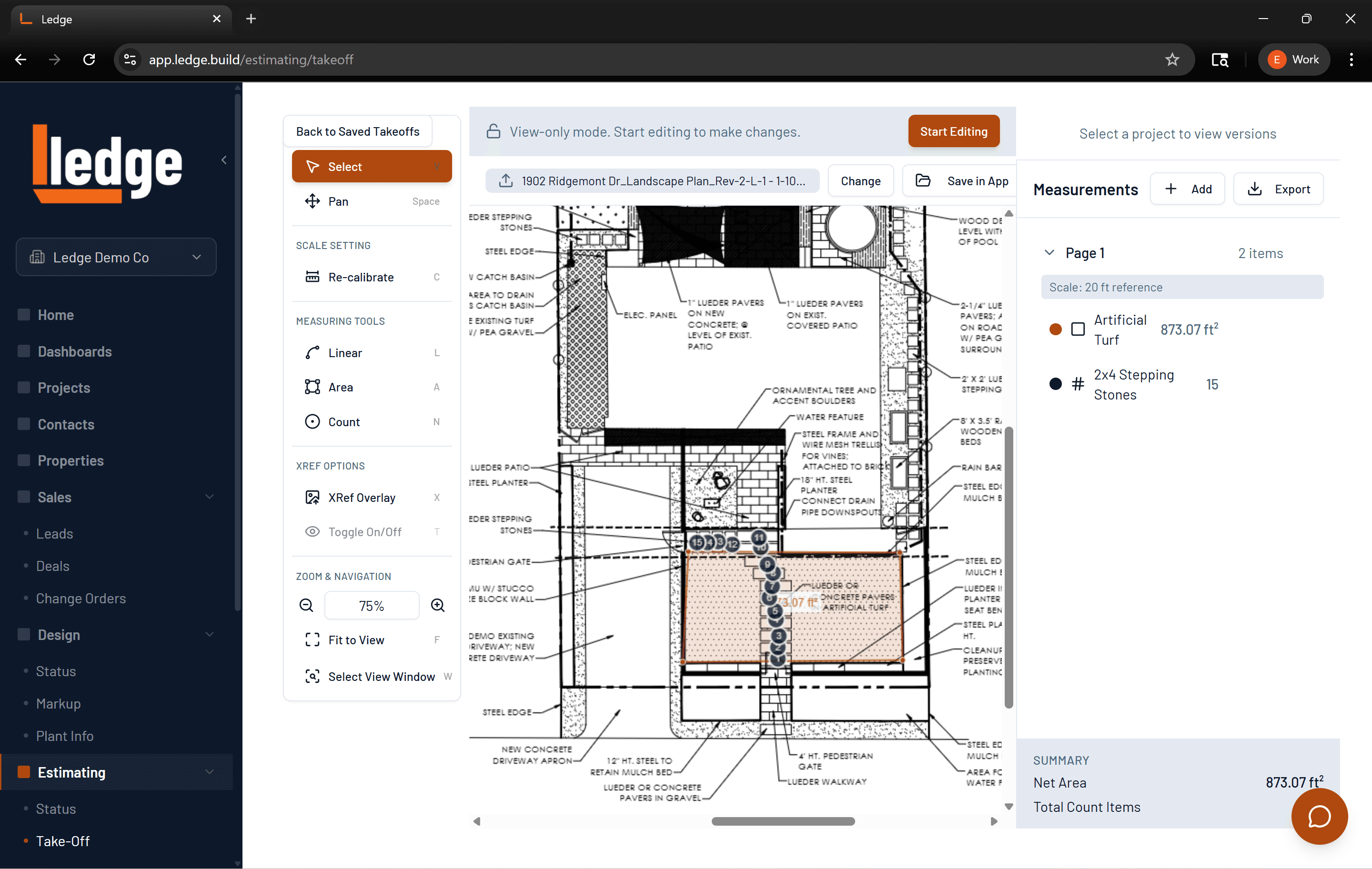 Pull measurements from the plan